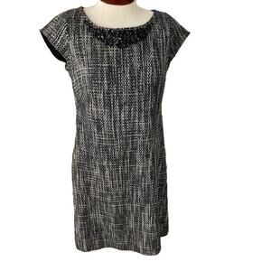 Banana Republic Sz 8 Tweed Beaded Sheath Dress Holidays Party Office Career Wear